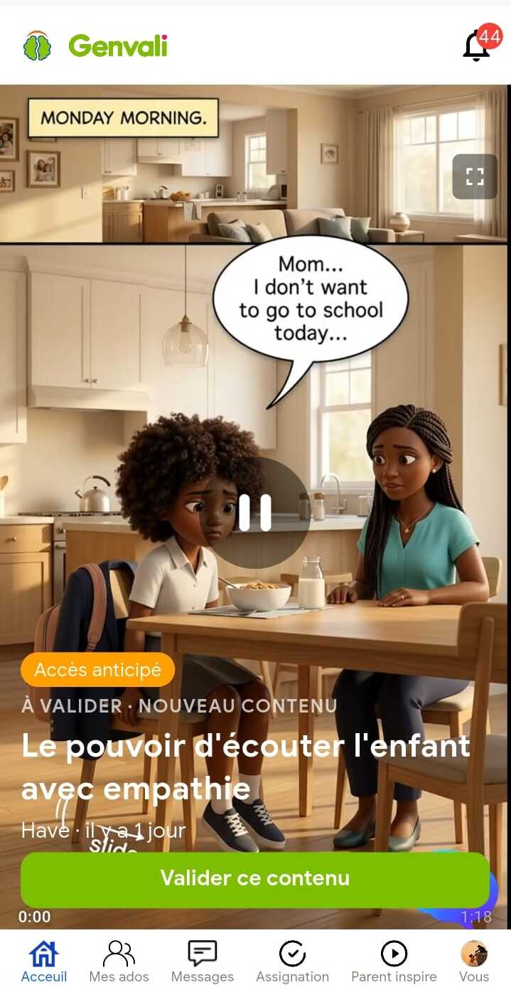 Genvali — application de développement comportemental